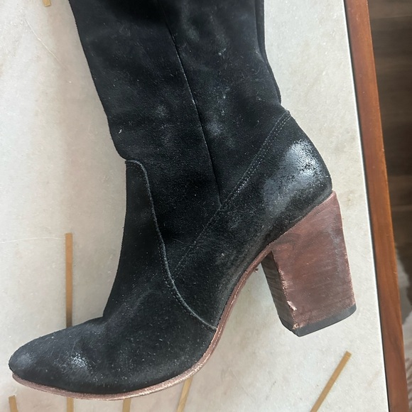 Black leather/suede over the knee size 10 Freebird by Steve Madden boots - Picture 7 of 8